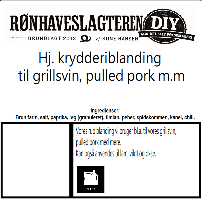 Sød & krydret BBQ-rub til grillsvin/pulled pork