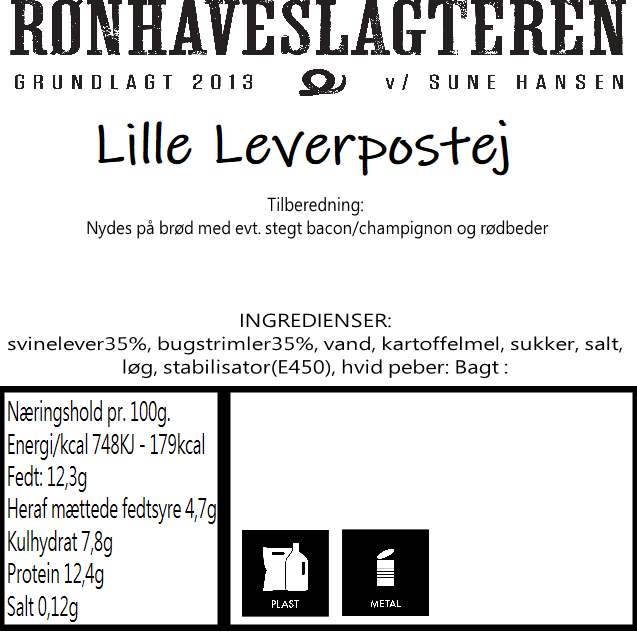 Lille Leverpostej (Gluten og Laktosefri)