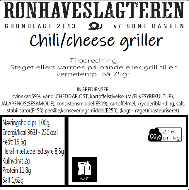 Chili/cheese griller(4stk)