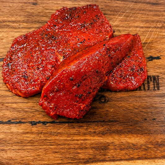 Rønhavesteaks min.300g.(chili/lakrids)