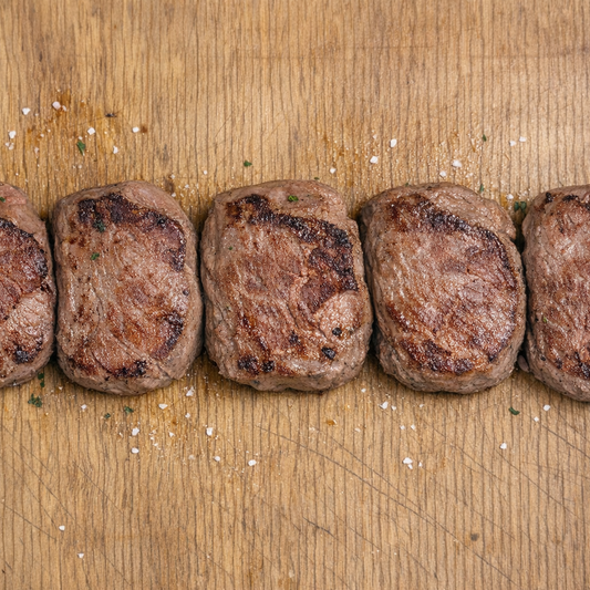 "GØR ET KUP" Oksemørbradbøffer 180g. (Sous vide) pakket med 5 stk.(FROST)