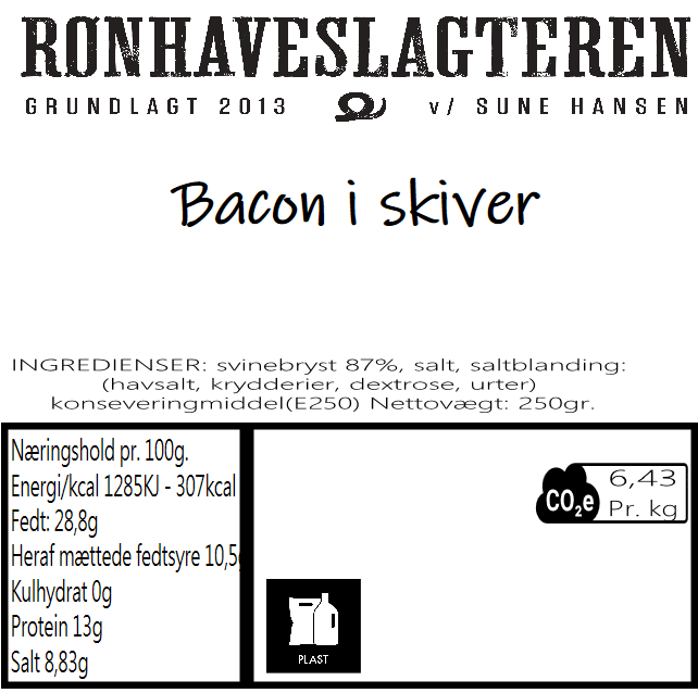 Bacon i skiver(250gr)