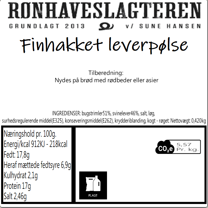 Finthakket leverpølse(Smørbar)