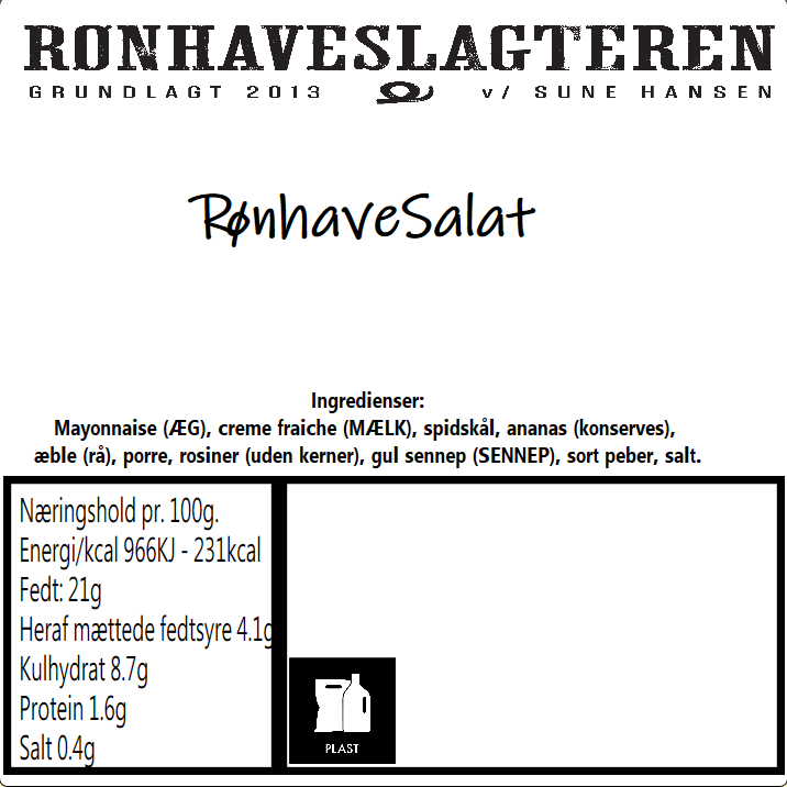 Rønhave salat min. 500g.
