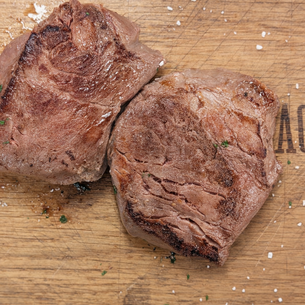 "GØR ET KUP" Oksemørbradbøffer 180g. (Sous vide) pakket med 5 stk.(FROST)